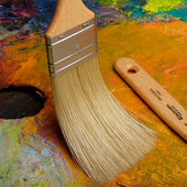 西班牙进口ESCODA猪鬃毛油画刷子加长锋板刷长杆打底铺色毛刷8155