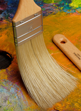 西班牙进口ESCODA猪鬃毛油画刷子加长锋板刷长杆打底铺色毛刷8155