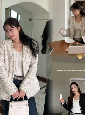 OMINI-2025秋冬羊毛外套(配花朵胸针)（含59.6绵羊毛）Y10777-DLH