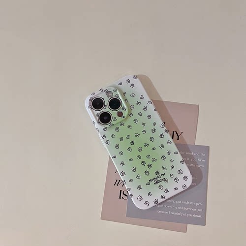 薄荷绿手机壳8适用iphone16苹果13碎花14华为nova12小米15荣耀x50不撞款opporeno10红米k70小众vivox60麦芒20
