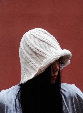 MING 薇安的诱惑 l 朱古力宽檐纯手工雪尼尔盆帽折叠秋冬渔夫帽