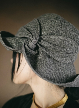 MING 梧桐影木 l 超细亚麻线原创灰色大檐盆帽遮阳防晒女帽子折叠