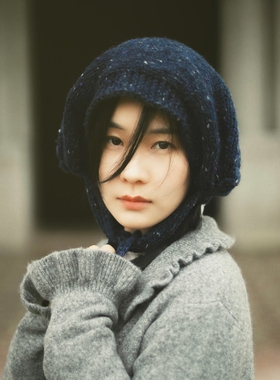 MING 神秘村 l 日本纱线质朴英伦传统点子纱手工棒针帽兜围脖护耳