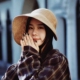 超细亚麻线大檐遮阳防晒帽复古文艺折叠波奈特春夏盆帽 MING 飘