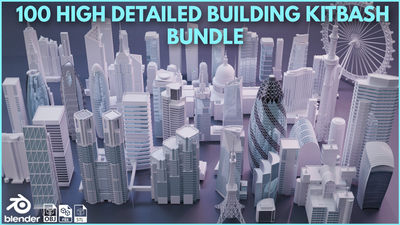 100 多座真实世界的高细节摩天大楼建筑物3d模型blender fbx obj