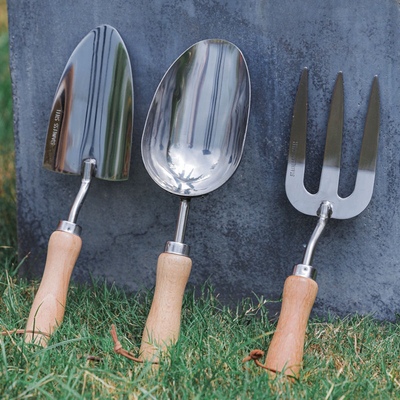 无挖土铲不锈钢实木柄