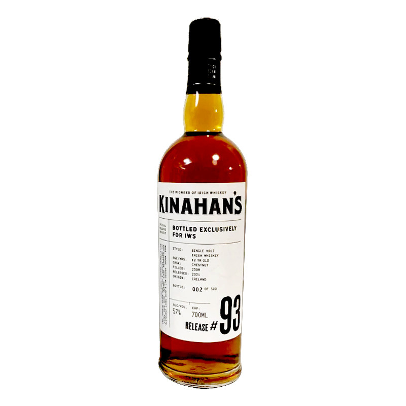 KINAHAN’S 爱尔兰金汉斯2008 12年栗子桶纯麦威士忌桶强 58%