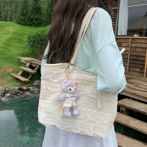 小众托特包春夏休闲度假仙气蕾丝网纱腋下单肩包女包大容量通勤包