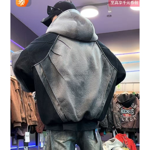 秋冬男女潮牌重工扎染解构连帽棉服夹克外套 素3 MF2536 580 579