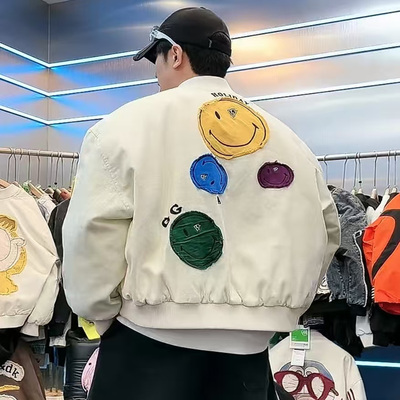 冬季男女短宽棒球领羽绒服外套