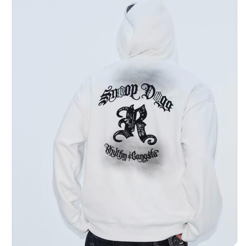 611-613素3 冬季加绒加厚男女潮牌晕染擦色连帽打底卫衣 WYK25302