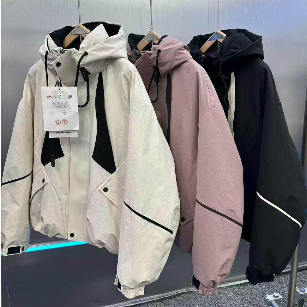 548-550 素3 潮牌男女冬季90绒子户外冲锋连帽羽绒服外套 YR25826