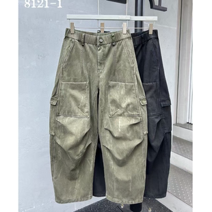 656素3 KZ8121 冬季 加绒加厚弯刀牛仔长裤 男女重磅水洗工装 655