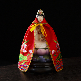 佛像披风观音娘娘佛衣斗篷 神像披肩刺绣衣服精致袈裟家用佛袍