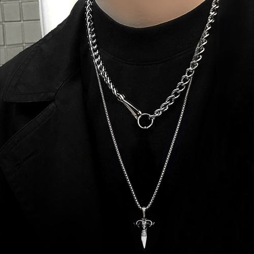 rock项链男潮抖音ins女长款嘻哈