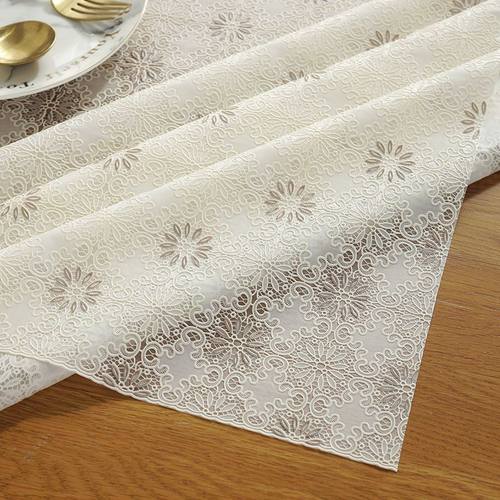 蕾丝桌布防水防油免洗防烫轻奢高级感ins风茶几垫餐桌垫pvc桌面布