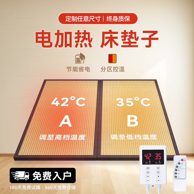 电加热榻榻米垫子定做尺寸日式加热垫椰棕炕垫床垫定制尺寸地垫