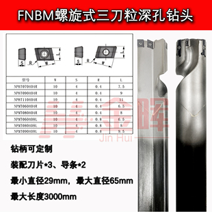 金晖深孔钻头枪钻TPMX平角机夹转换式刀粒钻内冷长孔一钻到底