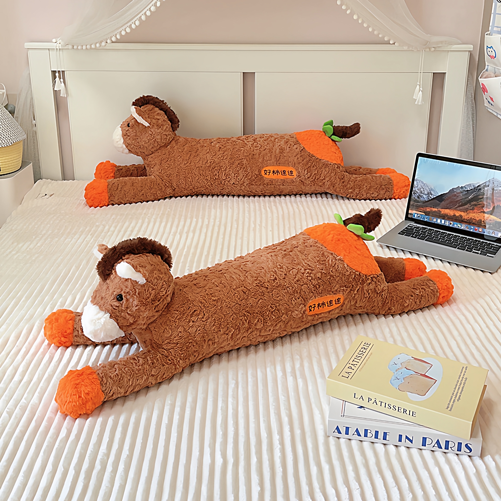 柿柿如意小马抱枕毛绒玩具