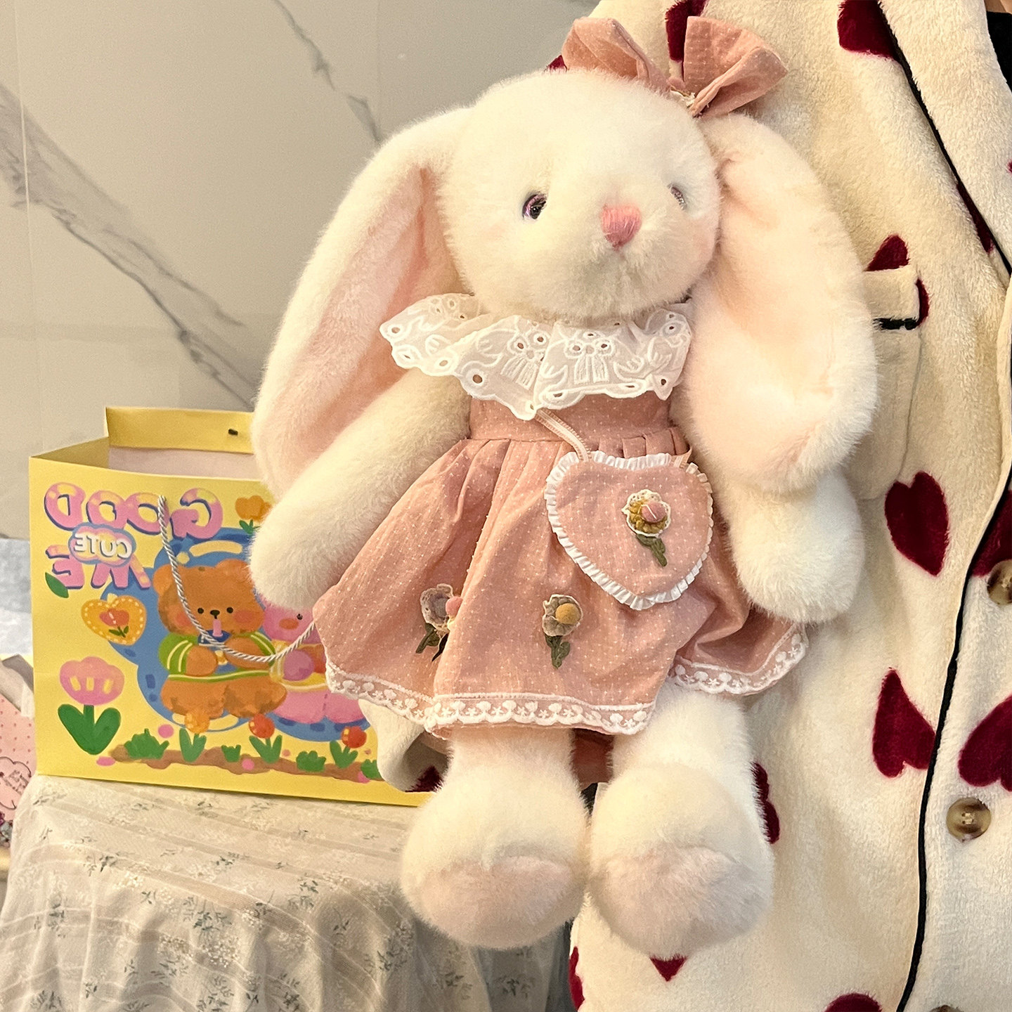 新款花裙兔子玩偶毛绒玩具小兔子安抚公仔抱睡布娃娃生日礼物女孩