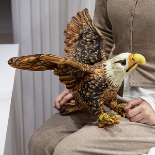 仿真老鹰公仔毛绒玩具大鹏展翅雄鹰玩偶摆件吉祥物礼品儿童生日礼