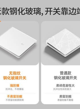 电工磨砂白色超薄钢化玻璃开关插座面板家用墙壁一开双5孔usb