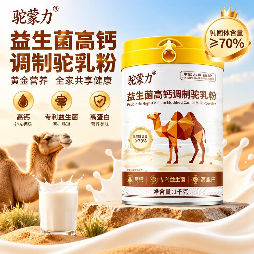 新疆正品驼奶粉中老年人正宗官方富硒成人高钙益生菌骆驼乳粉无糖