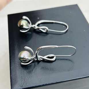 11mm 珍珠耳饰可配10 Ins风曲线爪子耳扣法式 轻奢风格
