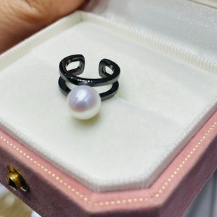 国内精工M家S925纯银镀黑铑耳夹空托耳骨夹配件图配7-7.5