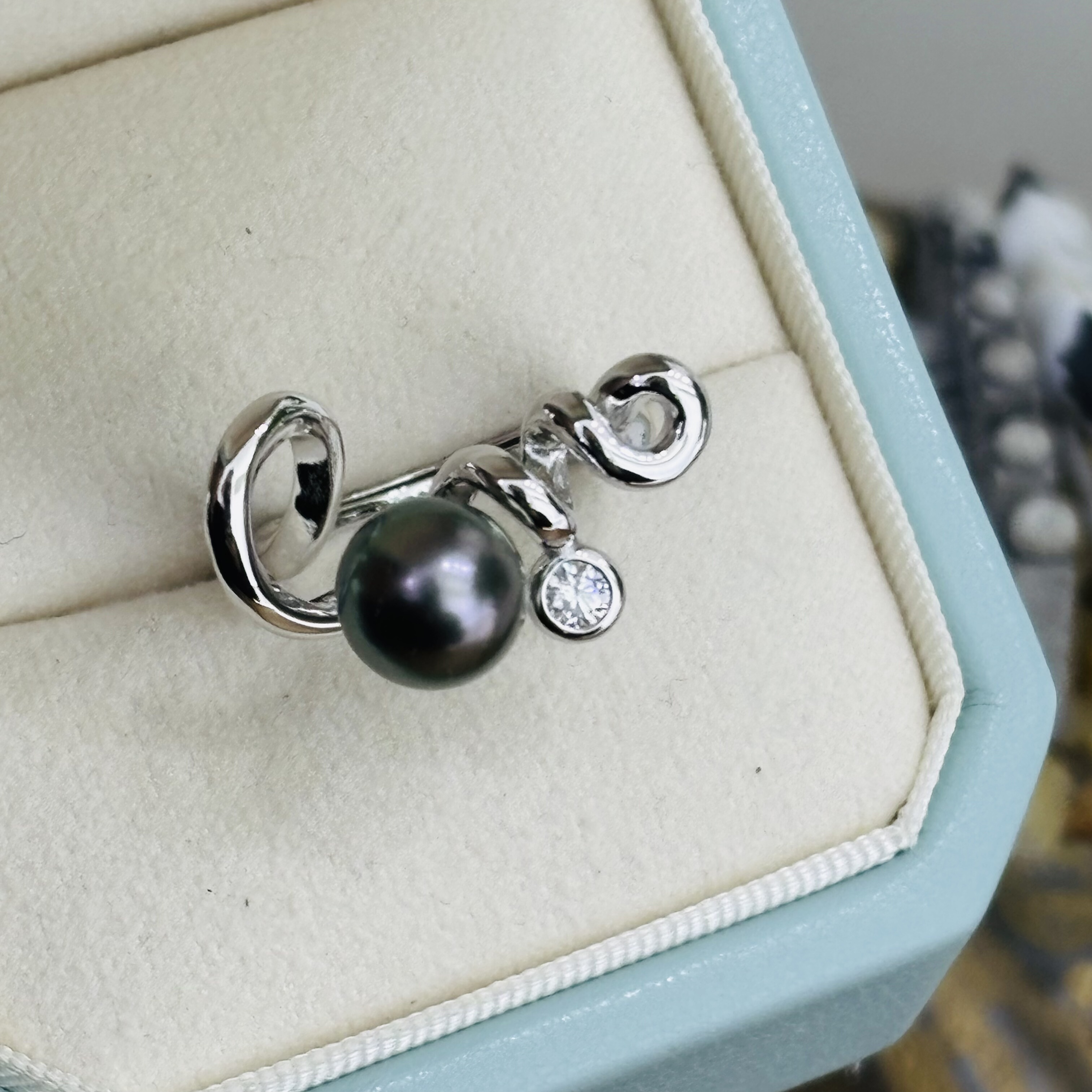 精工纯银love戒指diy配件可配8mm珍珠厚实好看