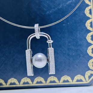 精工纯银马蹄个性万能扣可配10-11mm珍珠吊坠diy配件