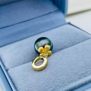 国内精工纯银S925柿子吊坠万能扣空托配件配9-15mm珍珠配件