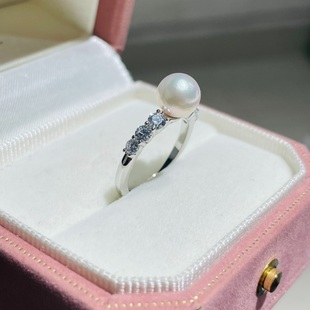 国内精工S925纯银M家同款锆石戒臂戒指空托配件可配7-8mm