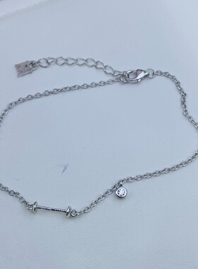 国内精工S925纯银M家同款锆石珍珠手链空托配件可配6-7-8mm