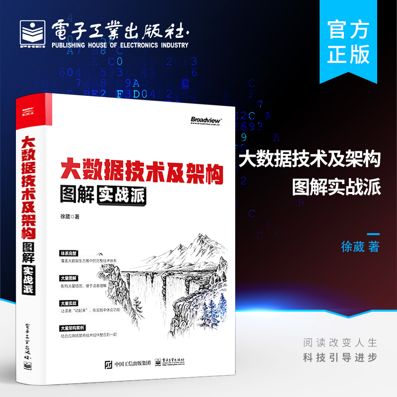 官方正版 大数据技术及架构图解实战派 数据采集数据存储分布式资源管理数据计算数据分析数据检索大数据集群安装与管理书籍 徐葳