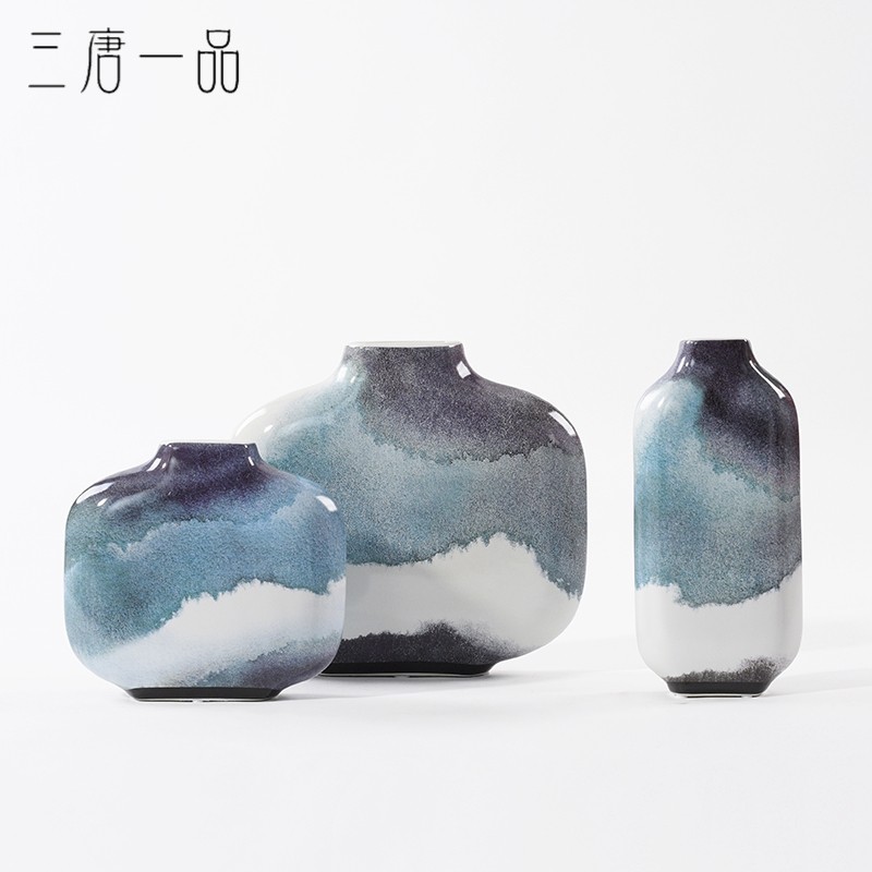 新中式陶瓷花瓶客厅玄关电视柜日式插花器装饰品餐桌摆件