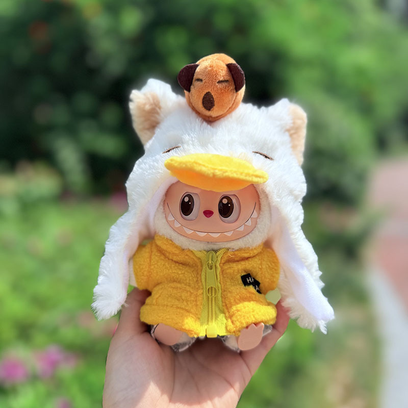 卡皮八拉鸭套装一二代盲盒Labubu衣服包包挂件拉布布坐坐派对娃衣