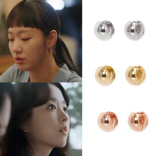 韩国代购正品 柔美的细胞小将 金高银 朴宝英同款圆球耳环 耳钉女