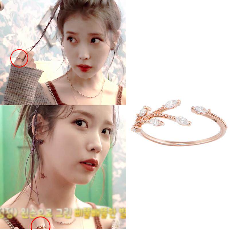 直邮~IU 李知恩同款 潮牌 韩版时尚镶钻戒指 饰品 正品韩国代购