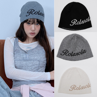 直邮~张元英同款 rolarola 字母针织帽 秋冬季帽子 正品韩国代购