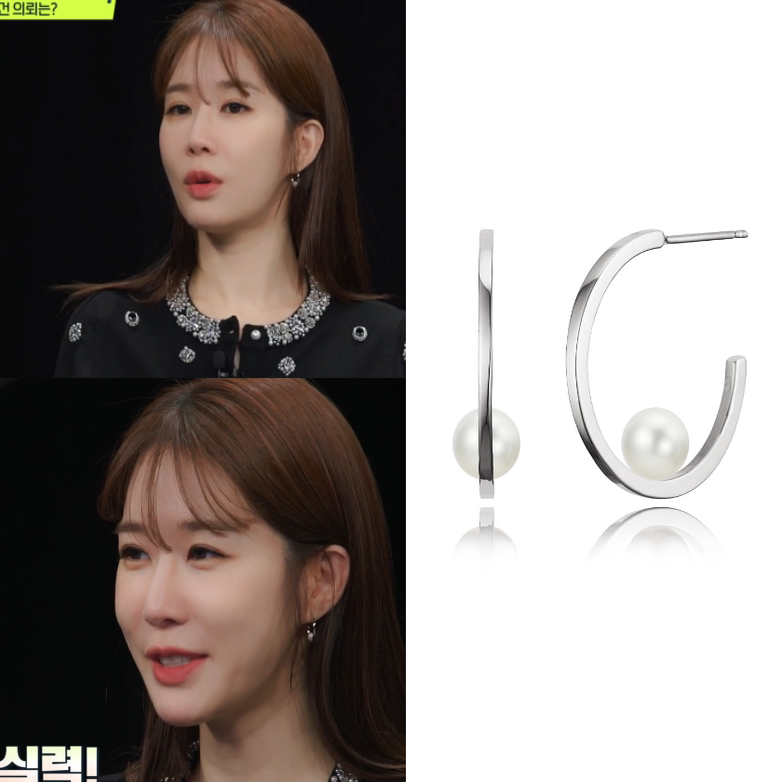 直邮~韩国代购haesool正品 刘仁娜同款925银半圆珍珠耳环 耳圈女