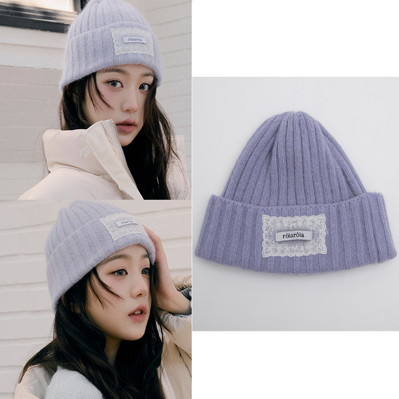 直邮~韩国代购rolarola正品 张元英同款字母针织帽 冬季时尚帽子