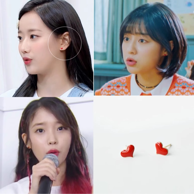 女神降临李知恩同款韩国桃心耳环
