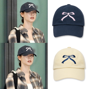 直邮~赵美延同款 韩国代购LILY HEIZE正品 蝴蝶结棒球帽 鸭舌帽子