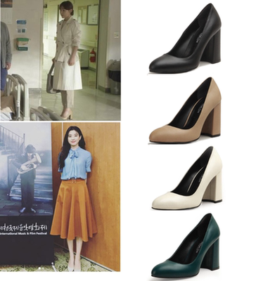 韩国代购 Rachel Cox正品 韩智慧 韩孝周同款浅口粗高跟皮鞋 单鞋