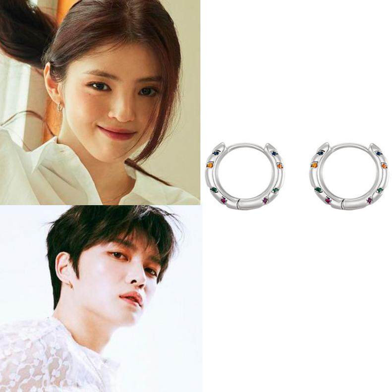 直邮~韩素希 金在中同款 韩国代购Hei正品 韩版情侣圈圈耳环 耳饰
