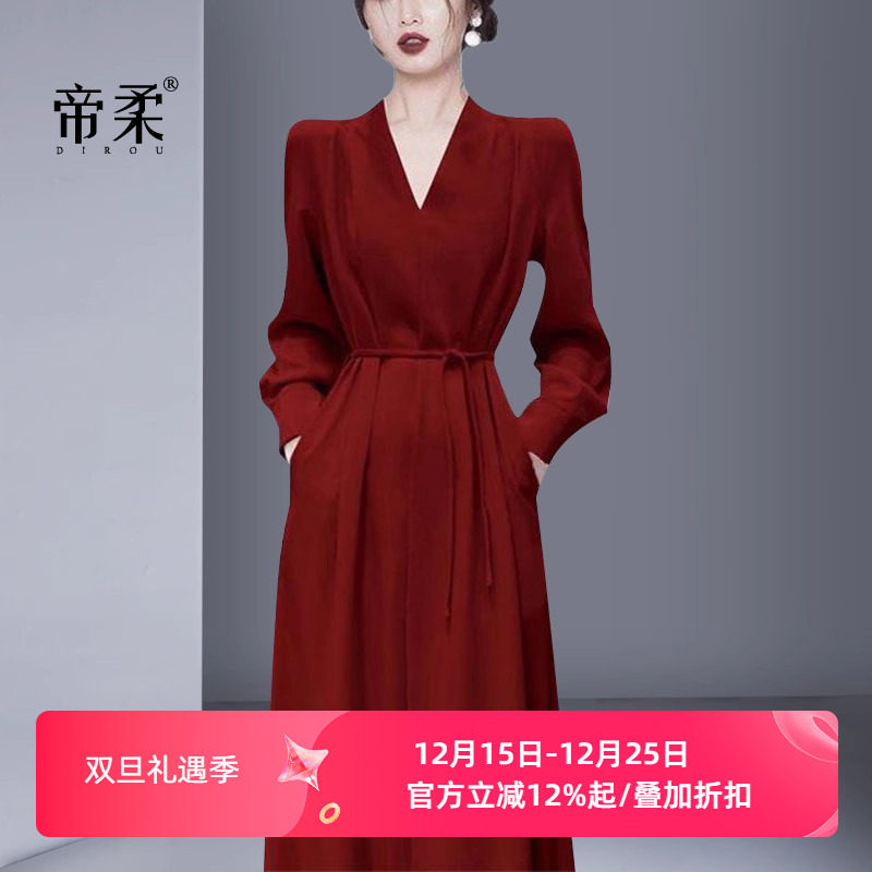 轻奢高级感连衣裙复古中长裙法式