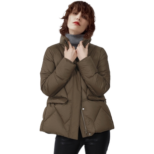 帝柔高级感羽绒服短款咖色2025冬季新品白鸭绒外套百搭修身大码