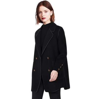 帝柔双面呢羊毛中长款毛呢外套