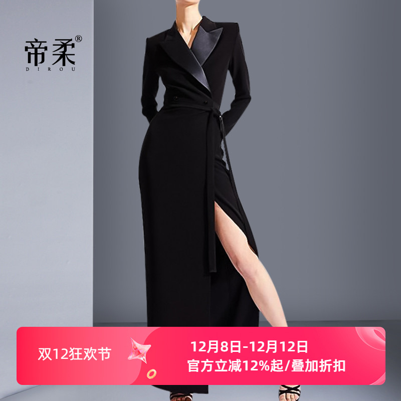 西装连衣裙修身显瘦设计感气质